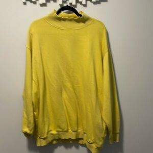 Bright yellow mock turtleneck sweatshirt by Aerie size XL.